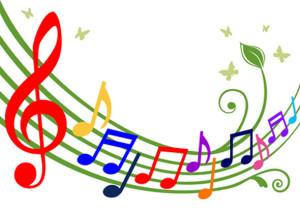 Colorful musical notes