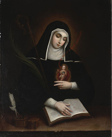 Saint Gertrude by Miguel Cabrera, 1763 (Wikipedia)