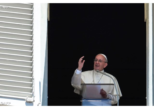 Pope during the Angelus in St Peter's Square - AFP