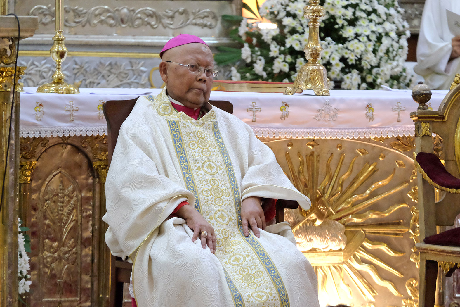 Bishop Jose Oliveros was last seen publicly during the episcopal ordination of his former Vicar General, Msgr. Bartolome Santos, at the Malolos Cathedral on April 30, 2018. ROY LAGARDE