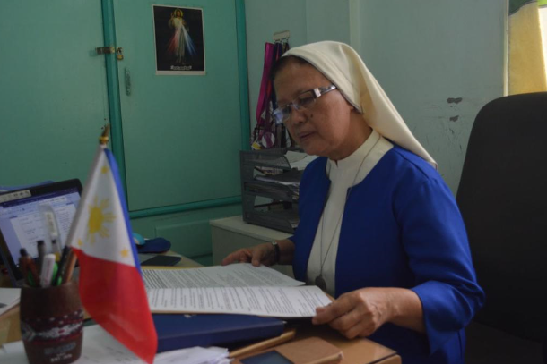 Sister Susan Bolanio of the Oblates of Notre Dame says it is a 'farcical lie' to describe her as a communist rebel. (Photo by Bong Sarmiento) 