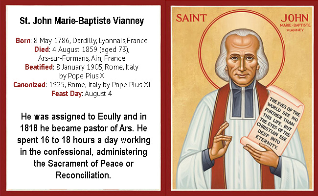 August 4: St. John Marie-Baptiste Vianney | FilCatholic